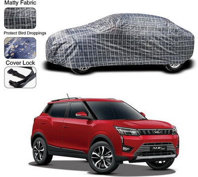SEBONGO Car Cover For Mahindra Universal For Car (Without Mirror Pockets)(Black, White)