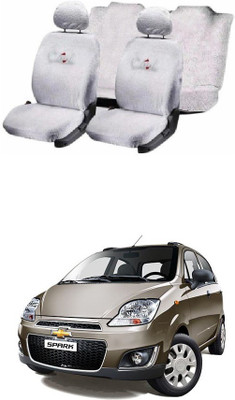 JMJW & SONS Cotton Car Seat Cover For Chevrolet Spark(All Detachable Headrest, Without Back Seat Arm Rest, 5 Seater, 2 Back Seat Head Rests)
