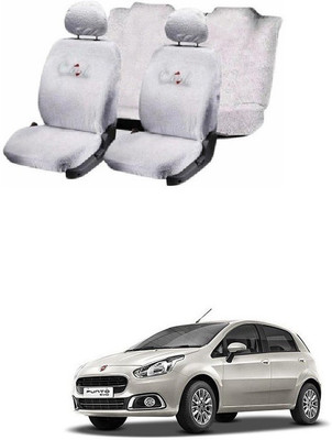 JMJW & SONS Cotton Car Seat Cover For Fiat Punto(All Detachable Headrest, Without Back Seat Arm Rest, 5 Seater, 2 Back Seat Head Rests)