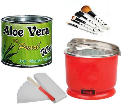 PMPEARL Aloe Vera Waxing Kit with Make-Up Brush(10 Items in the set)