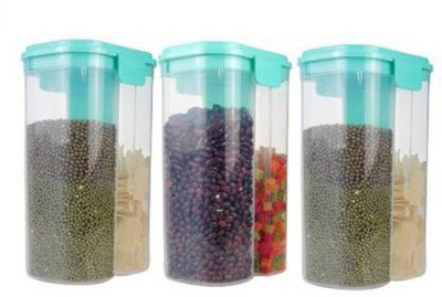 OZXI Plastic Grocery Container  - 1500 ml(Pack of 3, Multicolor)