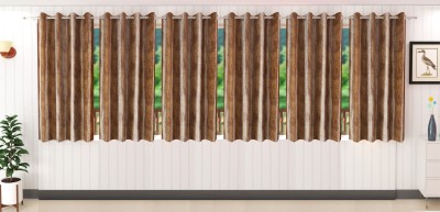 Stella Creations 152 cm (5 ft) Polyester Blackout Window Curtain (Pack Of 6)(Plain, Brown)
