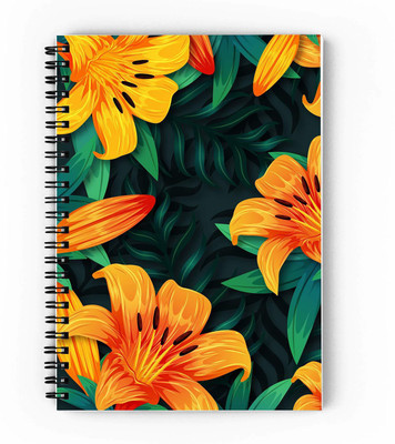 epheriwala Yellow Floral A5 Notebook Ruled 160 Pages(Yellow)