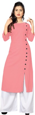 nejadhari tax Women Solid A-line Kurta(Pink)