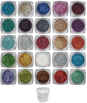 Elecsera Beauty Of Witness 25 multi shade Shimmer Glitter with Eye Glue/Gum 200 g(Multicolor)