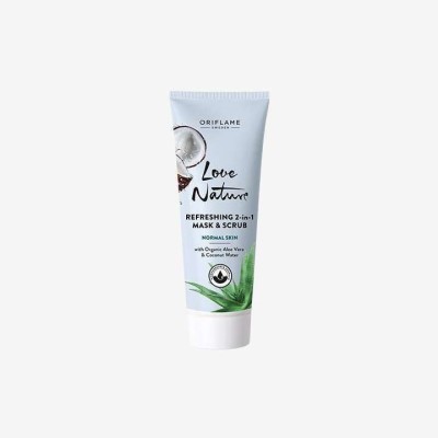 Oriflame Love Nature Refreshing 2-in-1 Mask & Scrub with Organic Aloe Vera & Coconut Water(75 ml)