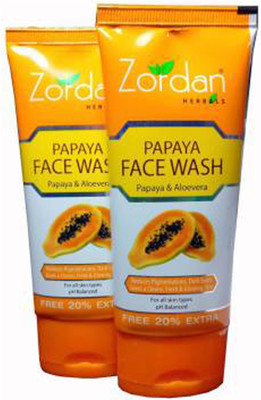 ZORDAN PAPAYA FACE WASH (60mlX2=120ml)  (120 ml) Face Wash(120 g)