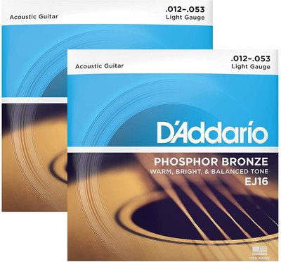 D'ADDARIO Acoustic EJ16-2D Guitar String(Pack of 2, 6 Strings)