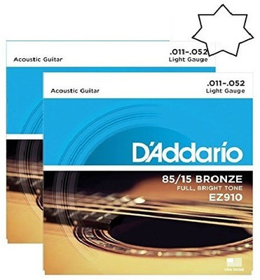 D'ADDARIO Acoustic EZ910-2D Guitar String(Pack of 2, 6 Strings)