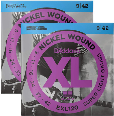 D'ADDARIO Electric EXL120-2D Guitar String(Pack of 2, 6 Strings)