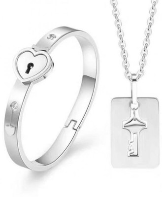 Divastri Stone, Stainless Steel Silver Silver Jewellery Set(Pack of 1)