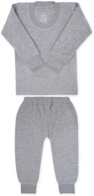 Moreno Top - Pyjama Set For Boys & Girls(Grey, Pack of 1)
