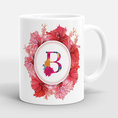 Sublikraft Alphabet B Multi Color Printed Ceramic Coffee Mug(330 ml)