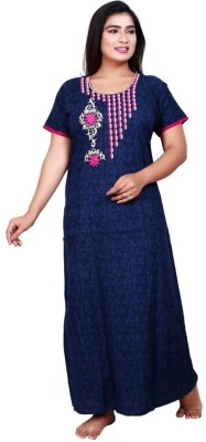 ZAIRRA Women Nighty(Blue)