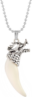 MissMister Faux Ivory Dragon Head Fashion pendant Men Women MM7656PCKL Silver Brass Pendant
