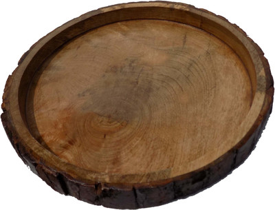 Handicraft WOOD MADE 10INCH ROUND SHAPE SERVING Tray(Tray)