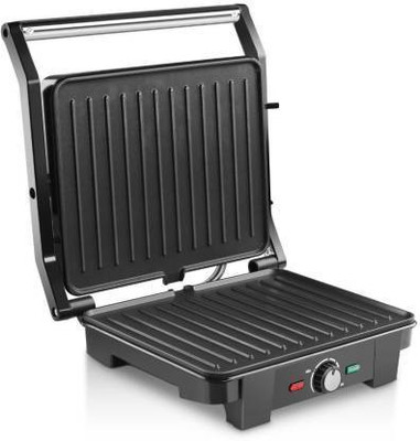 PRO TRENDZ Jumbo Griller 4 Slice Grill & Bbq With Timer 2000-Watt Grill (Black, Silver) 2000 W Pop Up Toaster(Black)