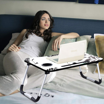 Availmart Wood Portable Laptop Table(Finish Color - White, Pre Assembled)