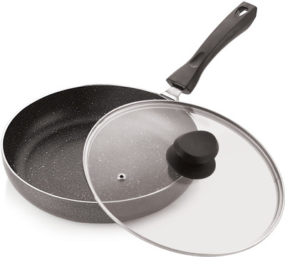 iVBOX Max-Pro Induction Non-Stick With Outer Hard-Stone Coating Fry Pan 24 cm diameter with Lid 1.5 L capacity(Aluminium, Non-stick, Induction Bottom)