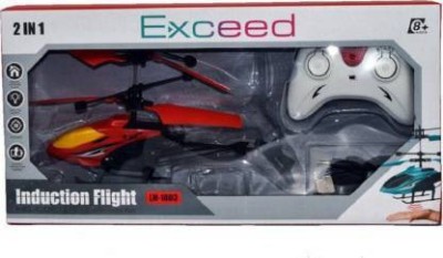 HREYANSH COLLECTION Exceed Induction Type 2-in-1 Flying Indoor Helicopter with Remote (Green)(Red)