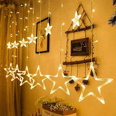 mogal 138 LEDs 2.07 m Yellow Steady Star Rice Lights(Pack of 1)
