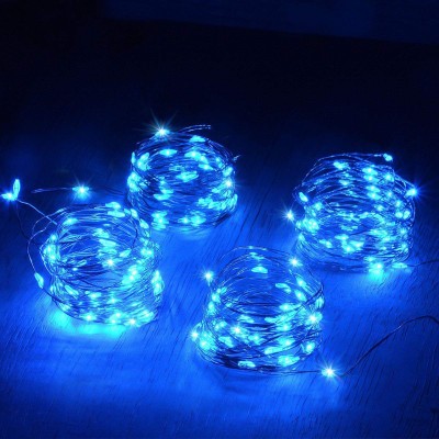 MIRADH 50 LEDs 4.95 m Blue Steady String Rice Lights(Pack of 4)