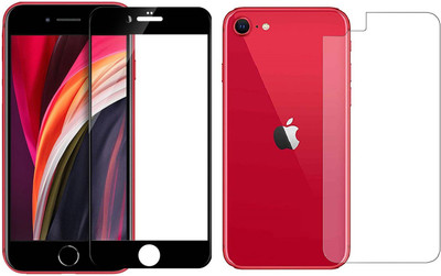 ELEF Front and Back Tempered Glass for Apple iphone SE 2 (2020) Front 11D Full Glue Tempered and Back Flexible Guard (Trink)(Pack of 2)