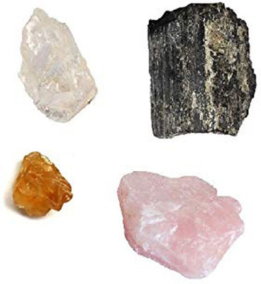 AIR9999 Citrine Rose Quartz Clear Quartz Black Tourmaline Mini Crystal Rough Raw Chunks Decorative Showpiece  -  3 cm(Crystal, Multicolor)