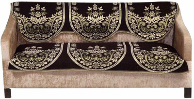 AK Decor Cotton 3 Seater Sofa Floral Cover(Pack of 1 Brown)
