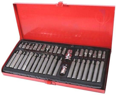 Mass Pro 40pc Torx Star Spline Hex Allen Key Socket Bit Set 3/8 & 1/2 Drive Alan T20-T55 Socket Set(Pack of 40)