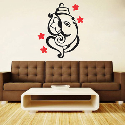 LANSTICK 45 cm Lord Ganesha Decorative Home Wallsticker Self Adhesive Sticker(Pack of 1)
