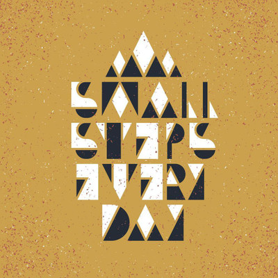 Artzfolio Small Steps Every Day Motivational Quote Unframed Premium Canvas Painting 36inch x 36inch (91.4cms x 91.4cms) Digital Reprint 36.5 inch x 36.5 inch Painting(Without Frame)