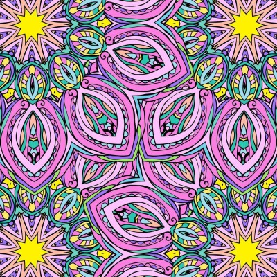 Artzfolio 81.28 cm Abstract Psychedelic Traditional Motif Element D10 Peel & Stick Vinyl Wall Sticker 32inch x 32inch (81.3cms x 81.3cms) Self Adhesive Sticker(Pack of 1)