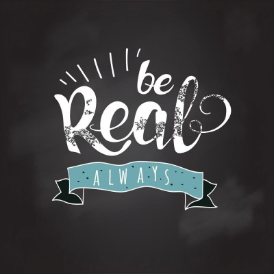 Artzfolio 81.28 cm Always Be Real Typography Quote Peel & Stick Vinyl Wall Sticker 32inch x 32inch (81.3cms x 81.3cms) Self Adhesive Sticker(Pack of 1)