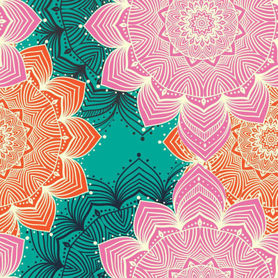 Artzfolio 91.44 cm Ornament Beautiful Pattern With Mandala D2 Peel & Stick Vinyl Wall Sticker 36inch x 36inch (91.4cms x 91.4cms) Self Adhesive Sticker(Pack of 1)