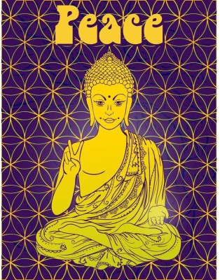 Artzfolio 60.96 cm Statue Of Lord Buddha In Lotus Meditation Position Peel & Stick Vinyl Wall Sticker 24inch x 31.2inch (61cms x 79.2cms) Self Adhesive Sticker(Pack of 1)