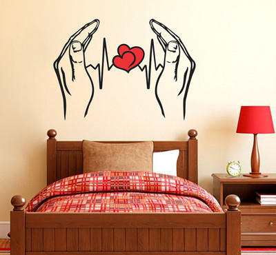 Wollzo 70 cm love Removable Sticker(Pack of 1)