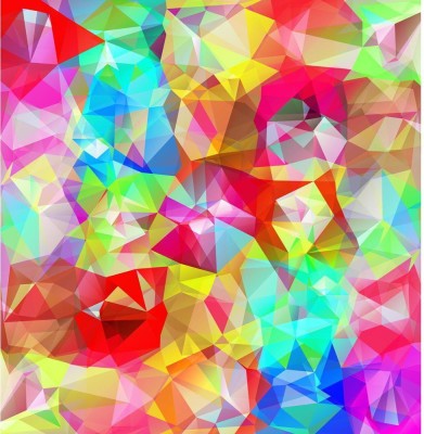 Artzfolio 106.68 cm Abstract Geometric Multicolored Triangles D4 Peel & Stick Vinyl Wall Sticker 42inch x 43.3inch (106.7cms x 110.1cms) Self Adhesive Sticker(Pack of 1)