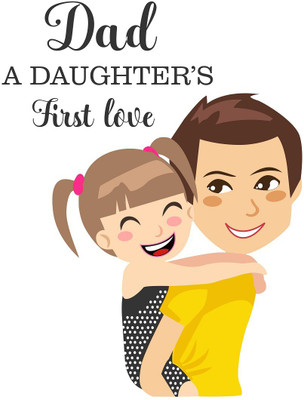 Wollzo 50 cm Dad's Love Removable Sticker(Pack of 1)