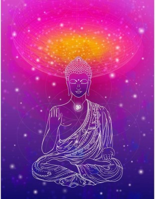 Artzfolio 106.68 cm Lord Buddha in Lotus Meditation Position Peel & Stick Vinyl Wall Sticker 42inch x 54.6inch (106.7cms x 138.7cms) Self Adhesive Sticker(Pack of 1)