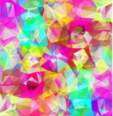 Artzfolio 106.68 cm Abstract Geometric Multicolored Triangles D3 Peel & Stick Vinyl Wall Sticker 42inch x 43.3inch (106.7cms x 110.1cms) Self Adhesive Sticker(Pack of 1)