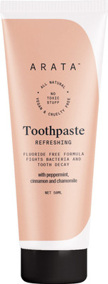ARATA Refreshing Toothpaste | Prevents Inflammation & Decay |Fluoride Free Toothpaste(50 ml)