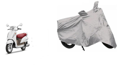 RPSENTTERPR Waterproof Two Wheeler Cover for Suzuki(Access, Silver)