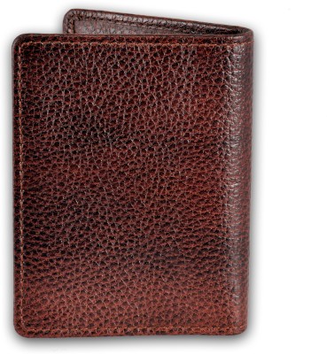 Shunya Men Brown Genuine Leather Money Clip(3 Card Slots)