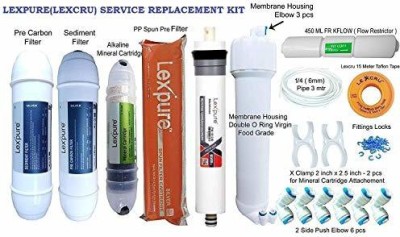 MG WATER SOLUTION Replacement Service Kit (13 Item Kit) As Per Main Image (Silver plus 80 GPD RO with Membrane Housing) Suitable for All RO Water Purifier Solid Filter Cartridge(0.005, Pack of 1)