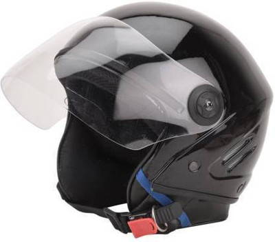 HDRC HALF FACE UNISEX HELMET Motorbike Helmet (Black) Motorbike Helmet BLACK Motorbike Helmet(BLk track)