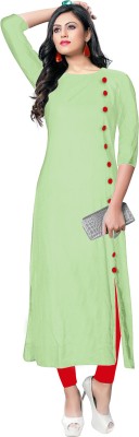 Lasya Fashion Women Solid Straight Kurta(Light Green)