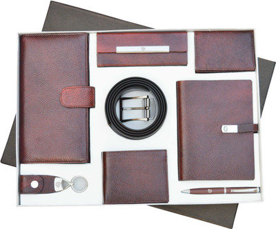 SIADORABLE Card Holder, Wallet & Belt Combo(Brown)