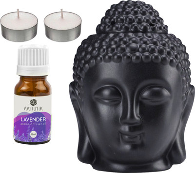 Aatiutik Lavender Black Buddha Head Tlight Diffuser with Aroma Oil and Tlight Candle Diffuser Set Buddha Head Black Aroma Diffuser with Tlight Candle and Aroma Diffuser(4 x 2.5 ml) Aatiutik Lavender Black Buddha Head Tlight Diffuser with Aroma Oil and Tlight Candle Diffuser Set Buddha Head Black Aroma Diffuser with Tlight Candle and Aroma Diffuser(4 x 2.5 ml)