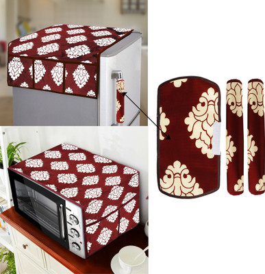 E-Retailer Refrigerator  Cover(Width: 99 cm, Value For Money Combo Pack Of 5 Piece, Maroon)